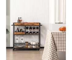 Promotions Gėrimų vežimėlis, 80x39,4x83,8 cm, Rudas