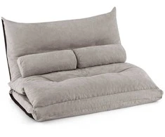 Promotions Grindų sofa-lova, reguliuojama, 180.3x110.5x17.8 cm, smėlio spalvos