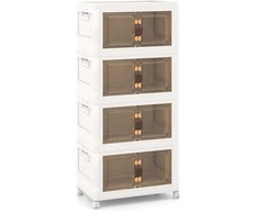 Promotions Dėvimų laikymo dėžių rinkinys, 49,5x31,5x112,5 cm, balta ruda
