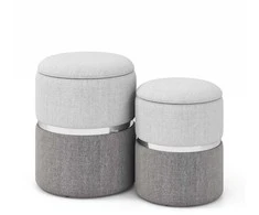 Promotions Saugojimo taburetės rinkinys, 35.6x35.6x45.7 cm ir 31.8x31.8x39.4 cm, smėlio spalvos ir pilkos spalvos