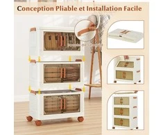 Promotions Dėžių rinkinys, 3 vnt., 68.5x37x36 cm, baltos ir rudos spalvos