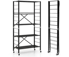 Promotions Reguliuojama laikymo lentyna, 76,2x34,3x152,4 cm, juoda