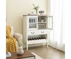 Promotions Laisvai stovintis sandėliavimo spintelė, 90x40x126,5 cm, balta ruda