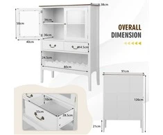 Promotions Laisvai stovintis sandėliavimo spintelė, 90x40x126,5 cm, balta ruda