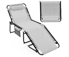 Promotions Sulankstomas saulės gultas, 168x69x41-86 cm, pilkas