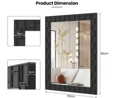 Promotions Sieninis veidrodis, 80x60 cm, juodas