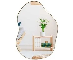 Promotions Sieninis veidrodis, netaisyklingas, 78x56 cm, auksinis