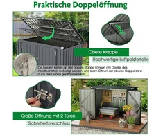 Promotions Šiukšlių dėžių sandėliavimo pavėsinė, 172x95.5x130 cm, Juoda