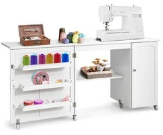 Promotions Sulankstomas siuvimo stalas, 158x50x75 cm, baltas
