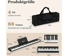 Promotions Skaitmeninis klaviatūra, Sulankstoma elektroninė klaviatūra, 126x30x22.5 cm, Juoda