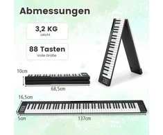 Promotions Skaitmeninis pianinas, Sulankstomas, 88 klavišai, 137x16,5x5 cm, Juoda ir balta