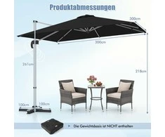 Promotions Skėtis nuo saulės, 300x300x261 cm, Juodas