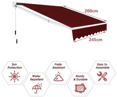 Promotions Artikuluotas markizės rankos, 245x200 cm, Raudona