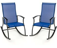 Lauko baldų komplektas Promotions Lauko supamosios kėdės, 101,6x58,4x100,3 cm, tamsiai mėlyna ir juoda