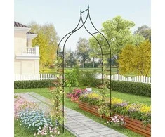 Promotions Sodo Arka, Dekoratyvinis Metalas, 124.9x39.6x289.6 cm, Juoda
