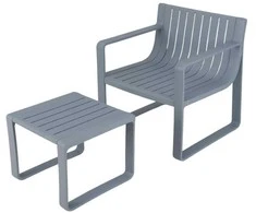 Promotions Sodo baldų komplektas, kėdė 60x64x70 cm, stalas 46x46x37 cm, pilka