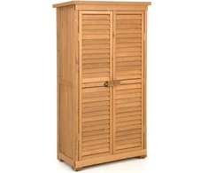 Promotions Lauko medinė sodo įrankių saugyklos spintelė, 87,6x41,9x160 cm, natūrali