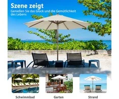 Promotions Sodo skėtis, 270x248 cm, smėlio spalvos