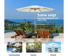 Promotions Sodo skėtis, 300x258 cm, smėlinės spalvos