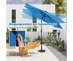 Promotions Sodo skėtis, LED saulės energija maitinamas, 300x300x250 cm, mėlynas