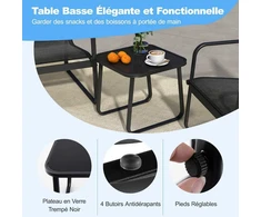 Lauko baldų komplektas Promotions Sodo baldų komplektas, kėdės 77x61x75 cm, stalas 44x44x41 cm, juodos spalvos