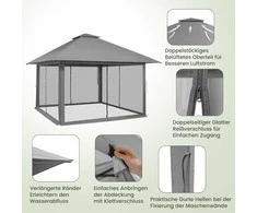 Promotions Pavėsinė, 400x400x245-305 cm, Pilka