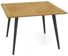 Promotions Sodo stalas, 107x107x75 cm, natūralios spalvos, juodas