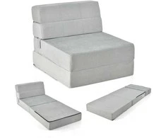 Promotions Trijų dalių sulankstoma sofa-lova, 196,9x73,7x16,5 cm, pilka