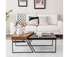 Promotions Dėliojami šoniniai stalai, 120x60x46 cm, juodos ir rudos spalvos