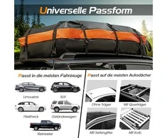 Promotions Automobilio stogo bagažinė, 132x100x43 cm, juoda, oranžinė