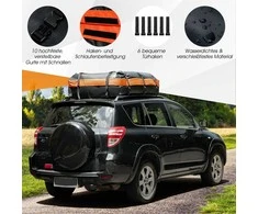 Promotions Automobilio stogo bagažinė, 132x100x43 cm, juoda, oranžinė