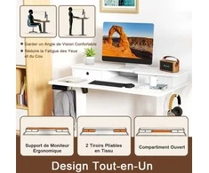 Promotions Elektrinis sėdėjimo ir stovėjimo stalas, 100x60x73-122 cm, juodas
