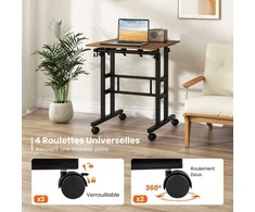 Promotions Sėdėjimo-stovėjimo stalas, reguliuojamo aukščio, 60x30x72-124 cm, natūralus
