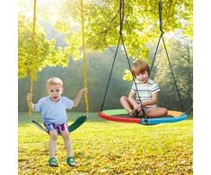 Promotions Sūpynės, Diržo sūpynė ir Lėkštės formos sūpynė, 66,5x14x121,5 cm ir 97,5x90-160 cm, Daugiaspalvės