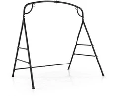 Promotions Lauko metalinė supynė su stovėjimo konstrukcija, 180.3x133.4x182.9 cm, juoda