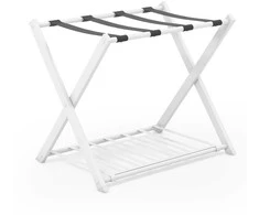 Promotions Sulankstomas lagaminų stovas, 68x45x57 cm, baltas ir juodas