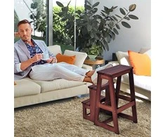 Promotions Sulankstoma laiptelių kėdutė, 57x38,5x65 cm, Ruda, Pušies Mediena