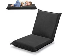 Sofa Promotions Grindų kėdė, reguliuojama 6 padėtys, 100,3x45,7x7,6 cm, juoda
