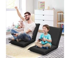 Sofa Promotions Grindų kėdė, reguliuojama 6 padėtys, 100,3x45,7x7,6 cm, juoda