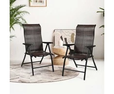 Promotions Lauko kėdė, Sulankstoma rotango su porankiu, 71.1x58.4x85.1-111.8 cm, Ruda