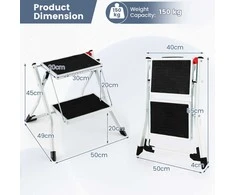 Promotions Sulankstoma kopėčia, 50x49x45 cm, juoda ir balta