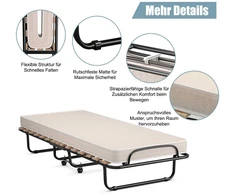 Promotions Sulankstoma lova, 190x80x33 cm, Juoda, Mėlyna