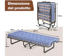 Promotions Sulankstoma lova, 200x80x40 cm, juoda, mėlyna