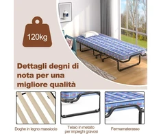 Promotions Sulankstoma lova, 200x80x40 cm, juoda, mėlyna