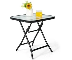 Promotions Sulankstomas kavos staliukas, 46,5x46,5x47,5 cm, juodas