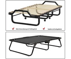 Promotions Sulankstoma lova, 200x80x40 cm, juoda, mėlyna