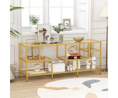 Promotions TV konsolės staliukas, 147,3x40,6x62,2 cm, auksinis