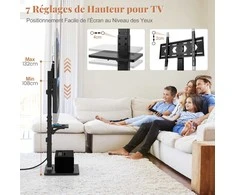 Promotions TV grindinis stovas, 66x40x108-132 cm, juodas