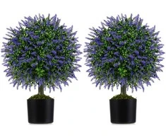 Promotions Dirbtiniai topiariniai medžiai, 58x15x13 cm, žalia violetinė