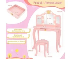 Promotions Vaikiškas tualetinis staliukas, 80x40x106 cm, rožinis